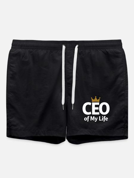CEO of My Life Krone Statement - Swim Trunks - black