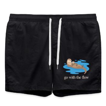 Otter Duo : Laisse Aller avec le Courant - Short de bain - noir - Devant - AI Model Male 185 light (185cm)
