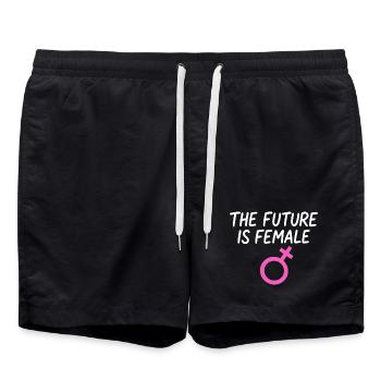 Female Saying Empowerment Girl Power - Swim Trunks - black - Front - AI Model Male 185 light (185cm)