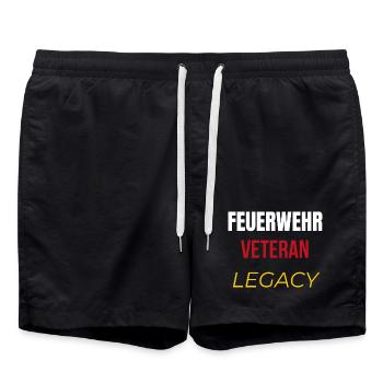 Feuerwehr Veteran – Legacy T‑Shirt - Badeshorts - Schwarz - Vorne - AI Model Male 185 light (185cm)