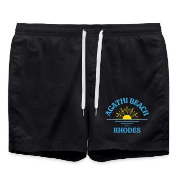 Agathi Beach Rhodes Sunrise - Swim Trunks - black - Front - AI Model Male 185 light (185cm)