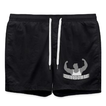 Diction drôle d’entraînement de fitness certifiée Gym Rat - Short de bain - noir - Devant - AI Model Male 185 light (185cm)