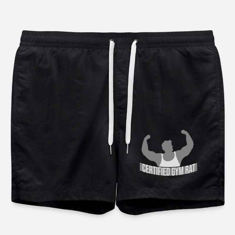 Certificeret Gym Rat Sjov Fitnesstræning Udtryk - Badeshorts - sort