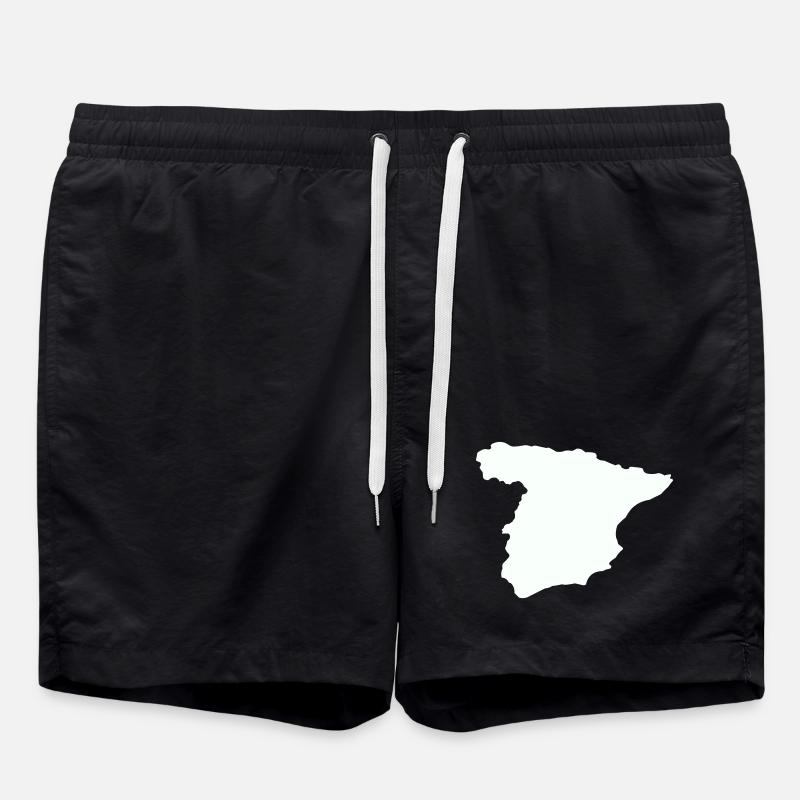Spanienkarten Silhouettedesign - Badeshorts - Schwarz