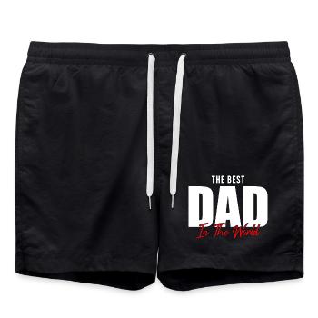 Celebrate the world’s best dad! Perfect gift  - Swim Trunks - black - Front - AI Model Male 185 light (185cm)