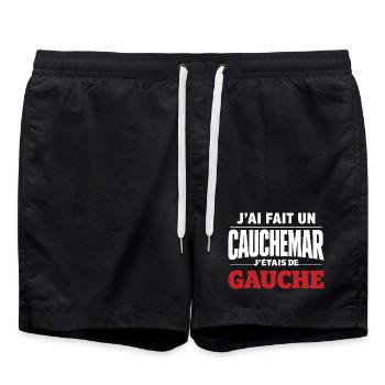 j'ai fais un cauchemar j'étais de gauche - Short de bain - noir - Devant - AI Model Male 185 light (185cm)