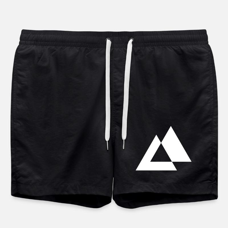 Geometric Triangles design - Swim Trunks - black