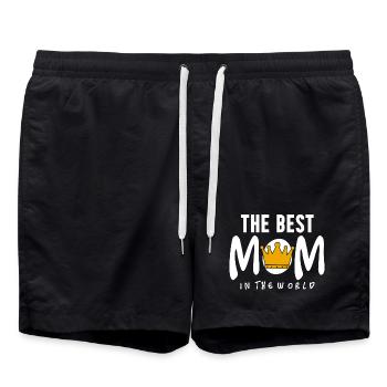 Die beste Mutter der Welt Royal Crown Queen Art - Badeshorts - Schwarz - Vorne - AI Model Male 185 light (185cm)