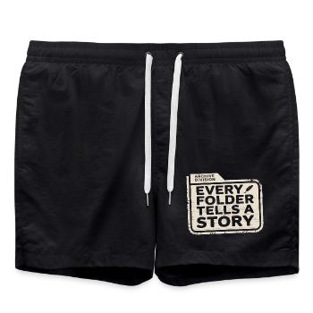 Every Folder Tells a Story - Swim Trunks - black - Front - AI Model Male 185 light (185cm)
