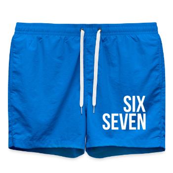 67 "six seven" text - Badeshorts - Cobalt blue - Vorne