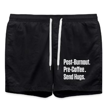 Après l’épuisement pré-café, envoyez des câlins - Short de bain - noir - Devant - AI Model Male 185 light (185cm)