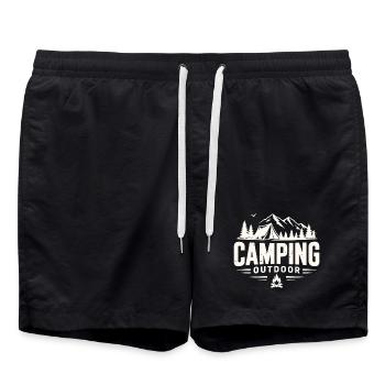Camping, tente d’aventure en plein air en montagne - Short de bain - noir - Devant - AI Model Male 185 light (185cm)