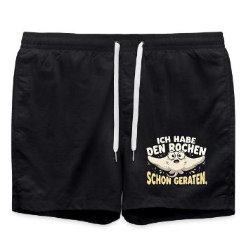 Ich Habe Den Rochen Schon Gebraten - Badeshorts - Schwarz - Vorne - AI Model Male 185 light (185cm)