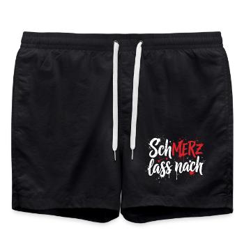 SchMerz lass nach - nein zu Merz - Badeshorts - Schwarz - Vorne - AI Model Male 185 light (185cm)