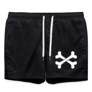 Hundeknochen gekreuzt - Badeshorts - Schwarz - Vorne - AI Model Male 185 light (185cm)