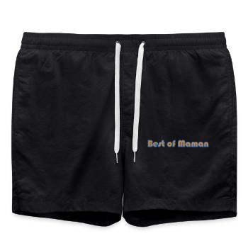 MOM. MOTHER's DAY. HAPPY MOTHER'S DAY. I LOVE YOU - Swim Trunks - black - Front - AI Model Male 185 light (185cm)