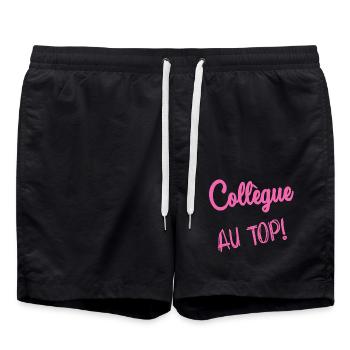 RUHESTAND. RUHESTAND. PENSIONIERT. SENIOR. OMA. OPA - Badeshorts - Schwarz - Vorne - AI Model Male 185 light (185cm)