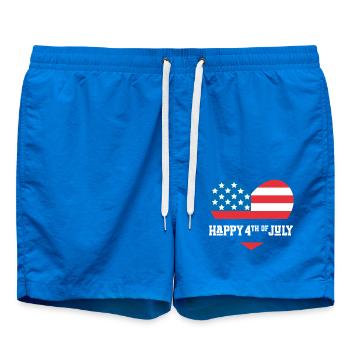 Happy 4th of July - Swim Trunks - cobalt blue - Front