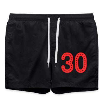 30. 30 ANS. 30e ANNIVERSAIRE. ANNIVERSAIRE 30 ANS. - Short de bain - noir - Devant - AI Model Male 185 light (185cm)