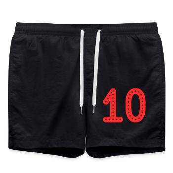 10. 10 ANS. 10e ANNIVERSAIRE. ANNIVERSAIRE 10 ANS. - Short de bain - noir - Devant - AI Model Male 185 light (185cm)