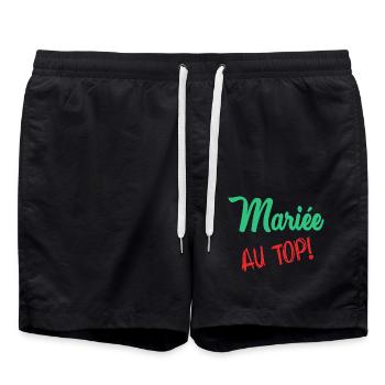 EVJF. MARIEE. TEAM. TEAM MARIEE. FUTURE MARIEE - Short de bain - noir - Devant - AI Model Male 185 light (185cm)