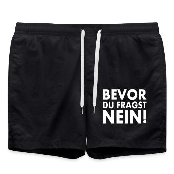 Bevor du fragst nein - Badeshorts - Schwarz - Vorne - AI Model Male 185 light (185cm)