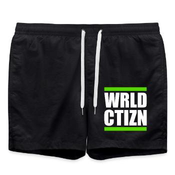 world citizen - Wrld ctizn - Short de bain - noir - Devant - AI Model Male 185 light (185cm)
