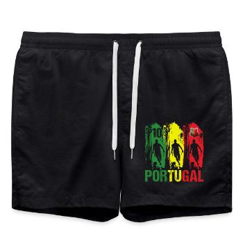 Drapeau Portugal Cadeau Football Portugais N° 10 - Short de bain - noir - Devant - AI Model Male 185 light (185cm)