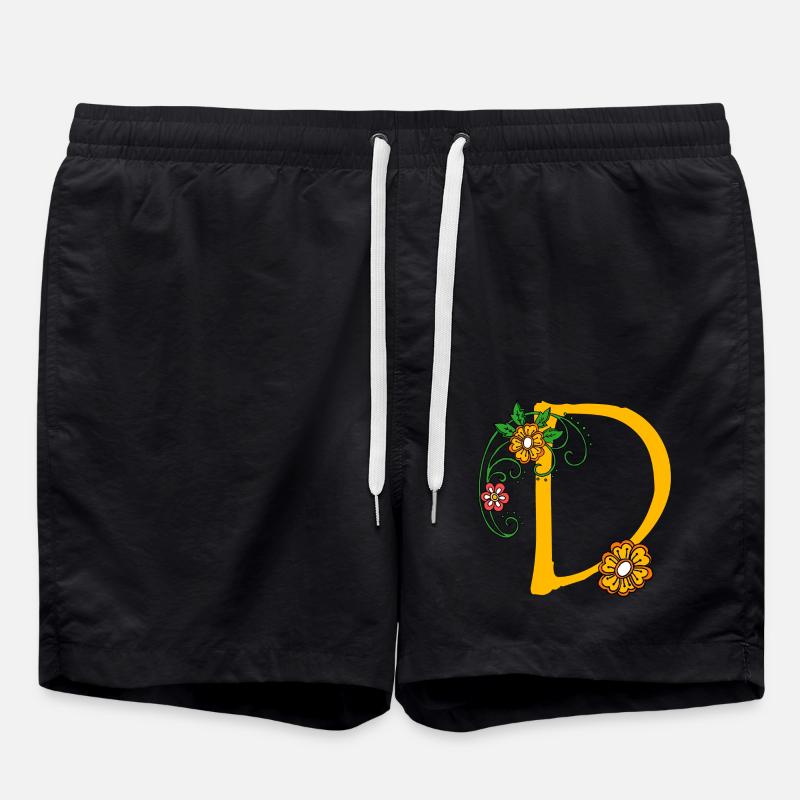 Flower 30 D - Swim Trunks - black