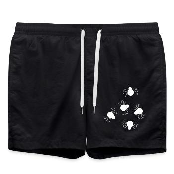 Spider white - Swim Trunks - black - Front - AI Model Male 185 light (185cm)