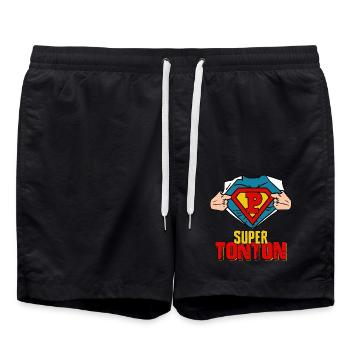 Super Tonton Cadeau Meilleure père monde Vintage - Short de bain - noir - Devant - AI Model Male 185 light (185cm)