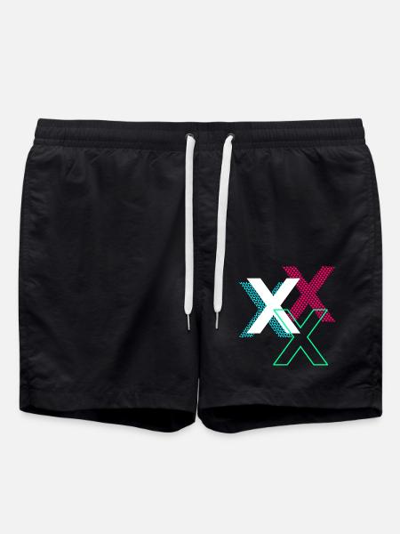 X Buchstabe - Badeshorts - Schwarz