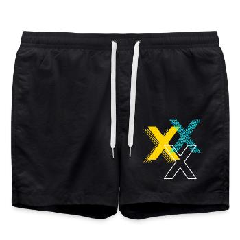 X Letter - Swim Trunks - black - Front - AI Model Male 185 light (185cm)