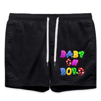 Bébé à bord Parent, Enfant, Cadeau - Short de bain - noir - Devant - AI Model Male 185 light (185cm)