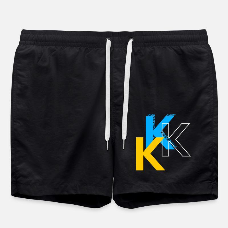 Buchstabe K - Badeshorts - Schwarz