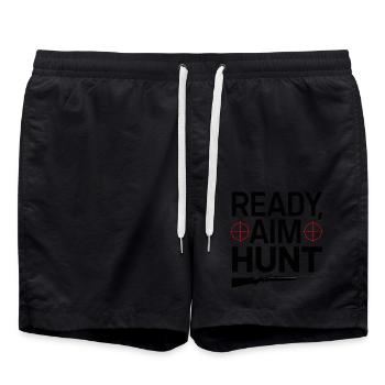 Hirschjagd Saison Hirschjagdsaison für einen - Badeshorts - Schwarz - Vorne - AI Model Male 185 light (185cm)