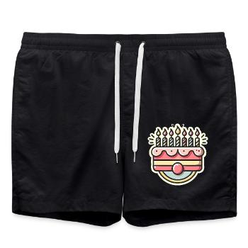 Happy 30th Birthday Cake Design - Swim Trunks - black - Front - AI Model Male 185 light (185cm)