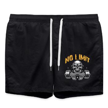 No Limit Hard Workout Skull with Dumbbell - Swim Trunks - black - Front - AI Model Male 185 light (185cm)