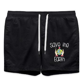 Climate Change Nature Conservation Environmental Protection - Swim Trunks - black - Front - AI Model Male 185 light (185cm)