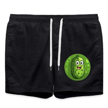 Laughing pickle - Swim Trunks - black - Front - AI Model Male 185 light (185cm)