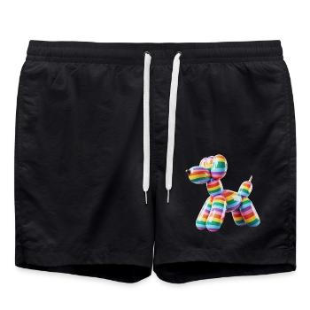 Ballon chien fierté arc-en-ciel drapeau - Short de bain - noir - Devant - AI Model Male 185 light (185cm)