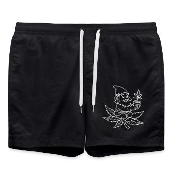 Süßer Zwerg auf fliegendem Hanfblatt - Badeshorts - Schwarz - Vorne - AI Model Male 185 light (185cm)