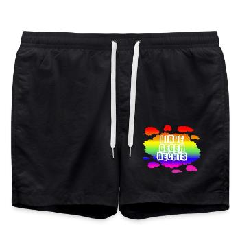 AfD stoppen gegen rechts Demokratie Vielfalt links - Badeshorts - Schwarz - Vorne - AI Model Male 185 light (185cm)