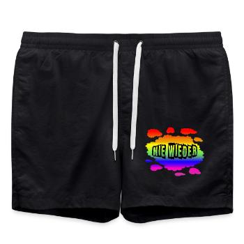 AfD stoppen gegen rechts Demokratie Vielfalt links - Badeshorts - Schwarz - Vorne - AI Model Male 185 light (185cm)