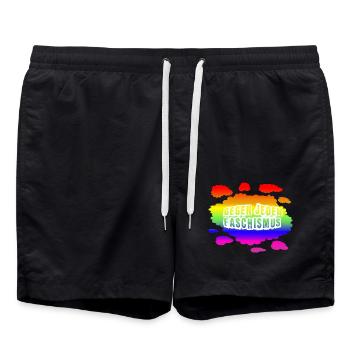 AfD stoppen gegen rechts Demokratie Vielfalt links - Badeshorts - Schwarz - Vorne - AI Model Male 185 light (185cm)