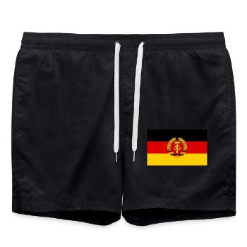 GDR flag - Swim Trunks - black - Front - AI Model Male 185 light (185cm)