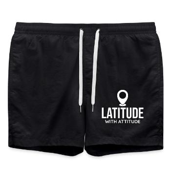 Latitude Attitude Pin Location Analyste SIG - Short de bain - noir - Devant - AI Model Male 185 light (185cm)