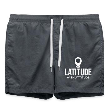 Latitude Attitude Pin Location Analyste SIG - Short de bain - charbon - Devant - AI Model Male 185 light (185cm)
