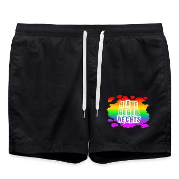 AfD stoppen gegen rechts Demokratie Vielfalt links - Badeshorts - Schwarz - Vorne - AI Model Male 185 light (185cm)
