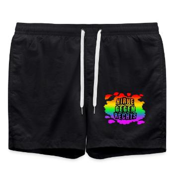 AfD stoppen gegen rechts Demokratie Vielfalt links - Badeshorts - Schwarz - Vorne - AI Model Male 185 light (185cm)